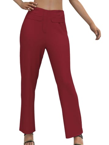 Ankle length side zip closure trouser with front flap detailed pockets